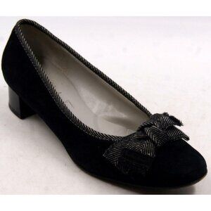 Salvatore Ferragamo Women's Shoes Bow Black Suede Comfort Loafers  Sz 5.5 B